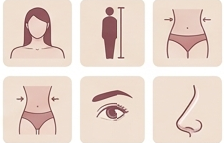 Kibbe body type comparison illustration showing different frame proportions